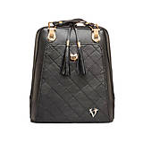 Batohy - Kožený ruksak z pravej hovädzej kože v čiernej farbe - 14461115_