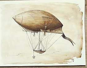 Obrazy - Air balloon V, fantasy, ilustrácia, obraz - 14460332_