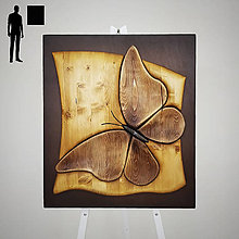 Dekorácie - Drevený obraz 3D ( Butterfly ) - 14466082_