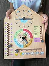 Hračky - Kalendár čas a 4 ročné obdobia - slovensko-anglická verzia (Ružové hodiny) - 14463525_