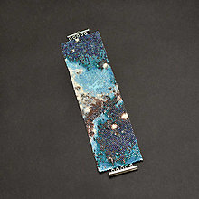 Náramky - Ilúve - Monkey Head Nebula I, široký tkaný náramok, korálik - 14463409_