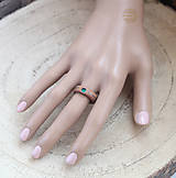 Prstene - Drevený prsteň s kryštálom Swarovski a oceľou - 14466872_