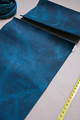 Suroviny - Zbytková koža modrá melírovaná - 14464224_