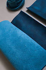 Suroviny - Zbytková koža modrá melírovaná - 14464226_