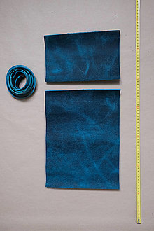 Suroviny - Zbytková koža modrá melírovaná (balík č. 1) - 14464225_