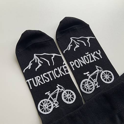 Maľované ponožky pre cykloturistu (čierne)