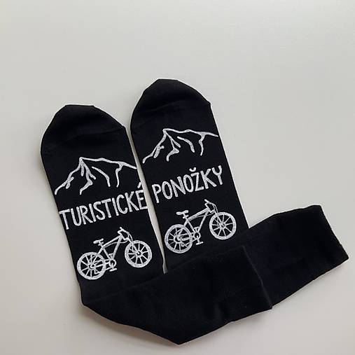 Maľované ponožky pre cykloturistu (čierne)