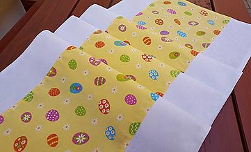 Úžitkový textil - Veľkonočný obrus vajíčka na žltom podklade - 14469531_
