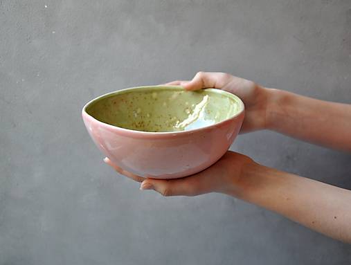 Misa, miska bowl ružovo zelená