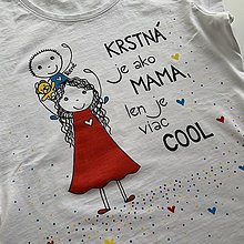 Topy, tričká, tielka - Originálne maľované tričko pre KRSTNÚ/ KRSTNÉHO s 2 postavičkami (KRSTNÁ +chlapček 4) - 14466942_