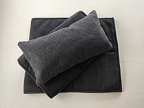Textil - VLNIENKA prehoz na sedačku, denný prehoz, podložky na gauč na mieru Buclé a Concé Antracit - 14470469_