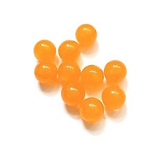Korálky - Korálky plastové svietiace 10 mm - 10 ks (1 - oranžová) - 14471517_