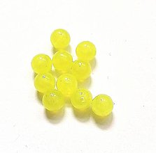 Korálky - Korálky plastové svietiace 8 mm - 30 ks (4 - žltá) - 14471580_