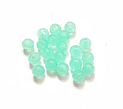 Korálky - Korálky plastové svietiace 6 mm - 50 ks (7 - mint) - 14471621_