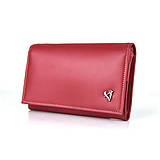 Peňaženky - Dámska luxusná peňaženka z pravej kože, červená farba - 14471190_