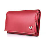 Peňaženky - Dámska luxusná peňaženka z pravej kože, červená farba - 14471191_