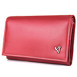 Peňaženky - Dámska luxusná peňaženka z pravej kože, červená farba - 14471192_