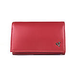 Peňaženky - Dámska luxusná peňaženka z pravej kože, červená farba - 14471197_