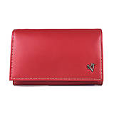 Peňaženky - Dámska luxusná peňaženka z pravej kože, červená farba - 14471198_
