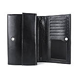 Peňaženky - Dámska luxusná peňaženka z pravej kože, čierna farba - 14471222_