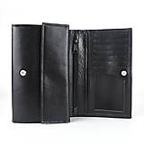 Peňaženky - Dámska luxusná peňaženka z pravej kože, čierna farba - 14471223_