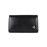 Peňaženky - Dámska luxusná peňaženka z pravej kože, čierna farba - 14471225_