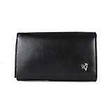 Peňaženky - Dámska luxusná peňaženka z pravej kože, čierna farba - 14471226_