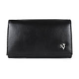Peňaženky - Dámska luxusná peňaženka z pravej kože, čierna farba - 14471227_