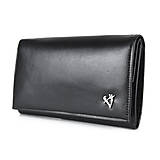Peňaženky - Dámska luxusná peňaženka z pravej kože, čierna farba - 14471235_