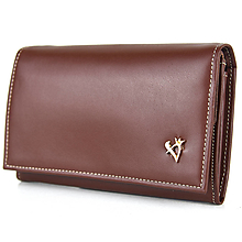 Peňaženky - Dámska luxusná peňaženka z pravej kože, hnedá farba - 14470853_