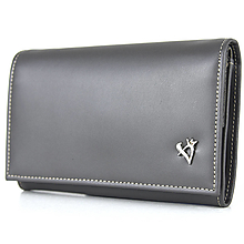 Peňaženky - Dámska luxusná peňaženka z pravej kože, šedá farba - 14471271_