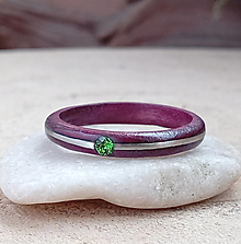 Prstene - Amarantový prsteň s oceľou a Swarovski - 14471377_