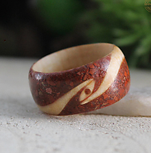Prstene - Prsteň z brezy a kameňom Jaspis (Brekciový) - 14472518_