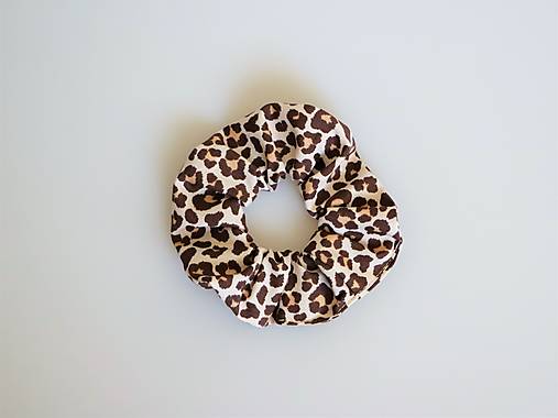 Scrunchies gumička leopard hnedá