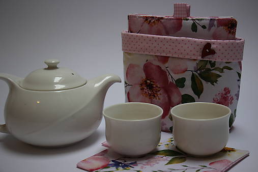 Úžitkový textil - Podšálky Růžové květy - 14474212_