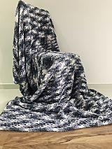 Úžitkový textil - Deka z Alize Puffy Fine 200x150cm bielo-sivá - 14472878_