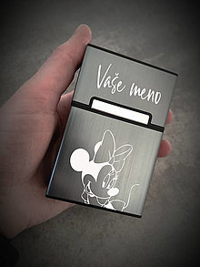 Úložné priestory & Organizácia - Sivé púzdro / krabička na normal cigarety s gravírovaním logom, menom, venovaním na mieru. - 14475897_