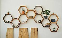 Nábytok - Polička hexagon - 14478085_