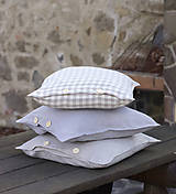 Úžitkový textil - Ľanová obliečka na vankúš (40x40cm kocka - Béžová) - 14477199_