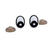 Bezpečnostné oči, 12x16 mm, bielo-čierne (cena za 1 pár)