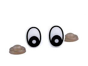 Galantéria - Bezpečnostné oči, 12x16 mm, bielo-čierne (cena za 1 pár) - 14479257_