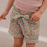 Detské oblečenie - Detské bavlnené kraťasy - leo mint - 14478581_