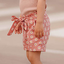 Detské oblečenie - Detské bavlnené kraťasy - daisies pink - 14478576_