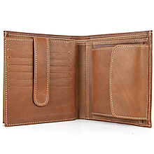 Peňaženky - Luxusná kožená peňaženka v hnedej farbe - 14479690_