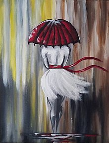 Obrazy - Žena s dáždnikom - 14480443_