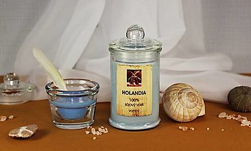 Svietidlá a sviečky - Sójová sviečka - NIVEA, Vanilkové mlieko, Bright blue - 14480537_