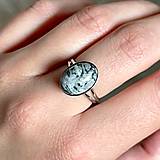 Prstene - Picture Jasper Rhodium Ring / Prsteň s jaspisom obrázkovým ródiovaný - 14483555_