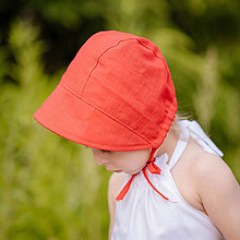 Detské čiapky - Ľanový čepiec - Little Red Riding Hood - 14482813_