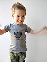 Detské oblečenie - Detské merino tričko vtáčik letáčik - 14483081_