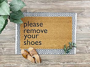 Úžitkový textil - Kokosová rohožka - Please remove your shoes - 14483690_